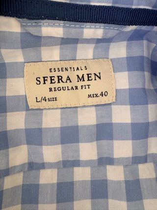 Camisa Sfera cuadros celeste
