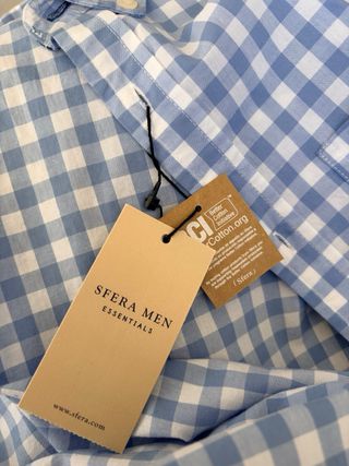 Camisa Sfera cuadros celeste