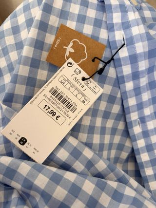 Camisa Sfera cuadros celeste