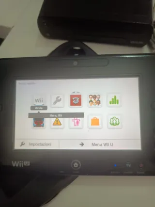 Nintendo Wii U Nera con Gamepad e Cavi funzionante