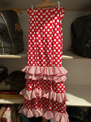Corpiño y falda flamenca rojo y blanco