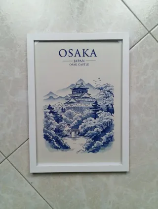 Poster Osaka Giappone Castello