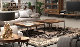 Mesa de centro loft hecha a mano