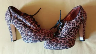 Zapatos ante tacón 10cm leopardo