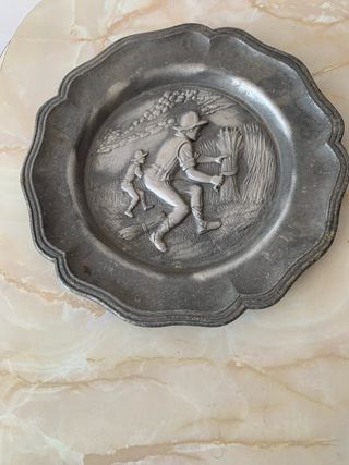 Platos de peltre decorativos (Set de 6)