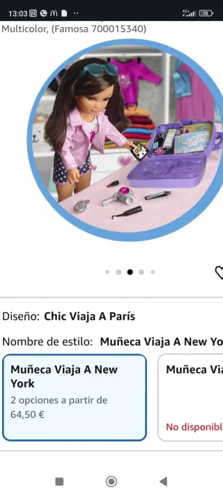 Muñeca Nancy Nueva Precintada con accesorios viaje