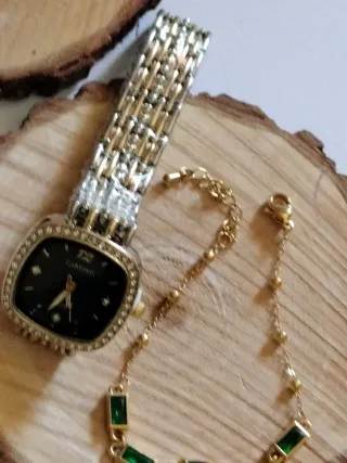 Conjunto Reloj Caryino y Pulsera Verde