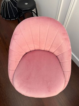 Silla Escritorio Tocador Rosa Terciopelo