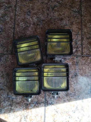 4 Focos Antiniebla Amarillos Vintage