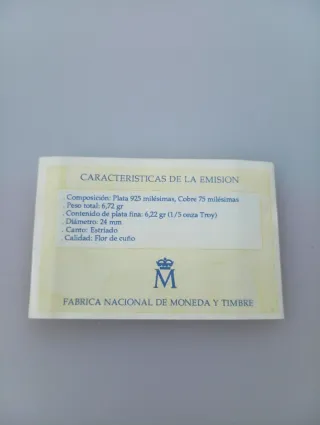 1 ECU Plata 1989 - Certificado Fábrica Nacional Mo