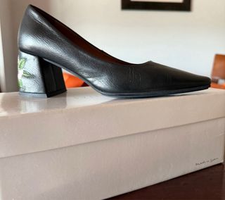 Zapatos Hispanitas Tacón Flores Negro
