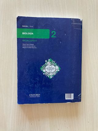 Libro Biologia 2 Bachillerato. Oxford