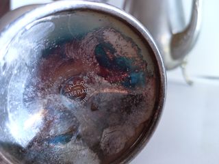 JUEGO DE 4 PIEZAS DE ALPACA + 1 CON BAÑO DE PLATA