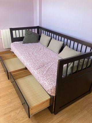 Cama nido Ikea Hemnes Negra