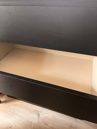 Cómoda MALMA Ikea Negra 3 Cajones y Cristal