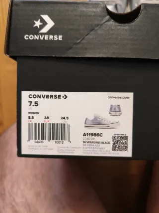 Converse All Star plata cuero - mujer talla EUR38