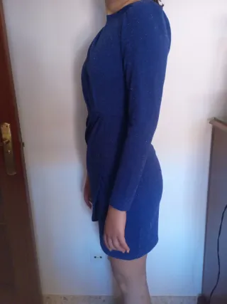Vestido fiesta azul brillante