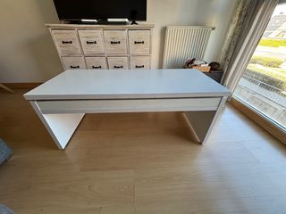 Mesa centro elevable blanca