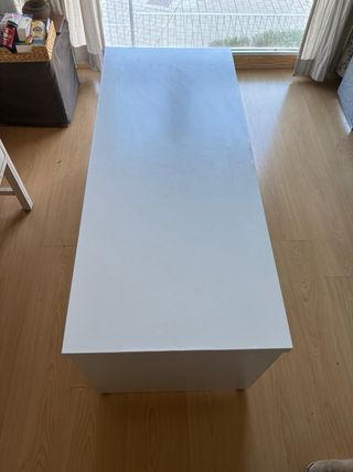 Mesa centro elevable blanca