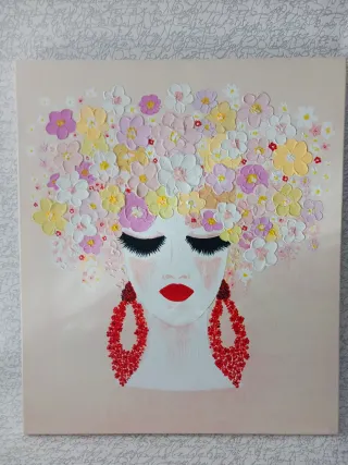 Quadro pintado à mão 60x70cm