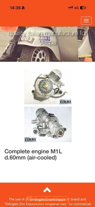 Motor Vespa Primavera Kit Quattrini + accesorios