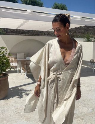 Kimono Zara Talla Única Beige