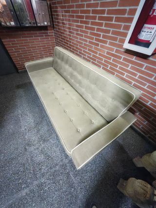 Divano Letto 3 Posti in Tessuto Marrone