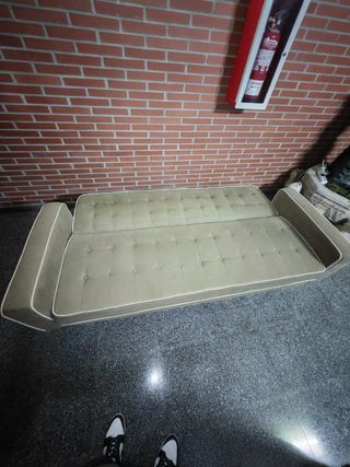 Divano Letto 3 Posti in Tessuto Marrone