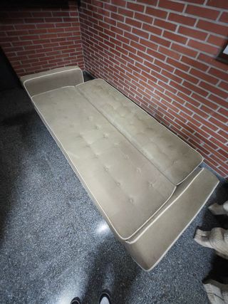 Divano Letto 3 Posti in Tessuto Marrone