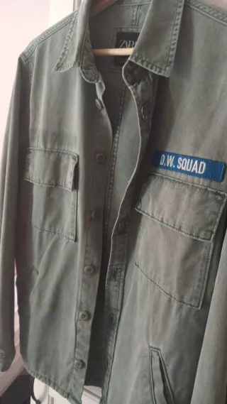 Chaqueta tejana (Zara ) Verde clarito Algodón