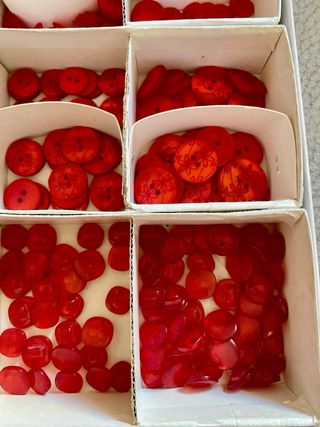 Lotto bottoni vintage rossi nuovi