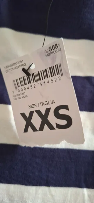 Gonna Terranova righe bianche e blu - Nuova