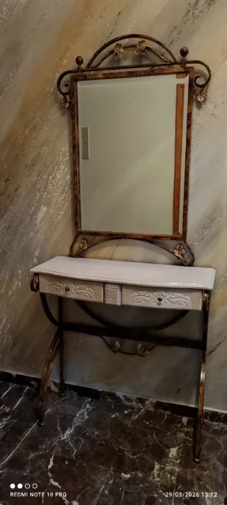 Mueble de entrada forja y madera negociable