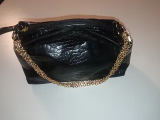 Bolso transparente con otro negro dentro, 2 en uno
