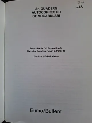 Quadern Autocorrectiu de Vocabulari, N