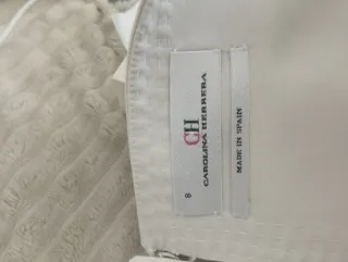 Vestido Vintage Carolina Herrera Blanco Roto