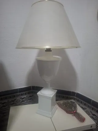 Lámpara Ánfora Francesa Porcelana Lacada
