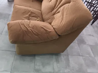 Sofá de 2 plazas tela naranja