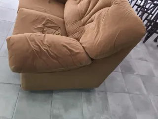 Sofá de 2 plazas tela naranja