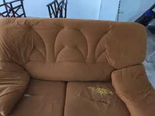 Sofá de 2 plazas tela naranja