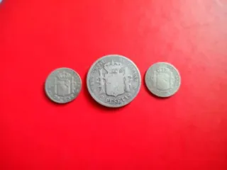 Lote 7 Monedas: Plata Alfonso XII y Guerra Civil