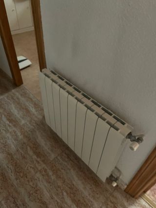 Radiador de metal blanco