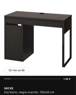 Escritorio negro con cajón y puerta