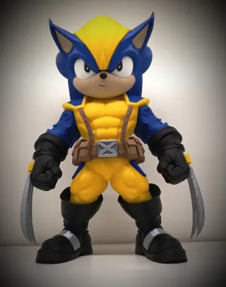 FIGURA FAN ART SONIC WOLVERINE