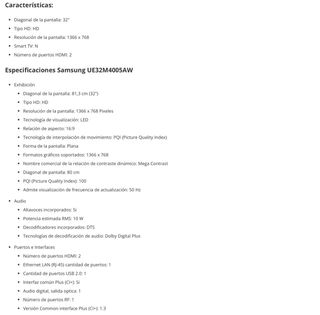 TV Samsung 32 LED HD UE32M4005AW