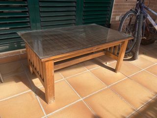 Conjunto Muebles Jardín Madera y Cristal