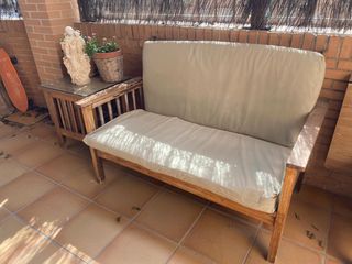 Conjunto Muebles Jardín Madera y Cristal