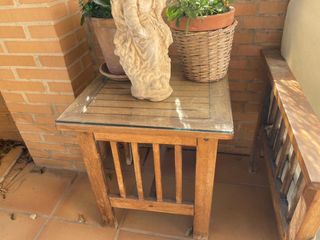 Conjunto Muebles Jardín Madera y Cristal