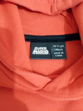 Sudadera Super Mario Bros Roja TALLA 10-12 AÑOS