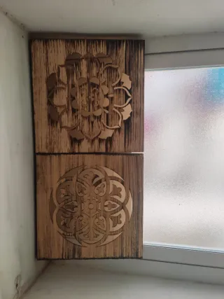 Cuadros decorativos de madera con diseño floral
